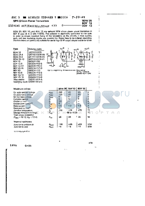 BDY13-16 datasheet - NPN Silicon Planar Trnasistors