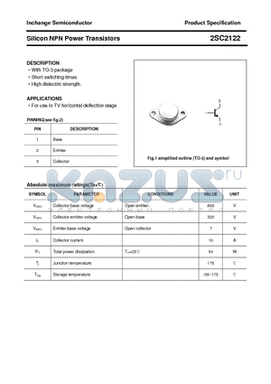 2SC2122 datasheet - Silicon NPN Power Transistors