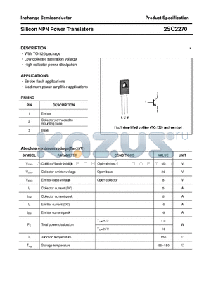 2SC2270 datasheet - Silicon NPN Power Transistors