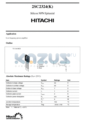 2SC2324 datasheet - Silicon NPN Epitaxial