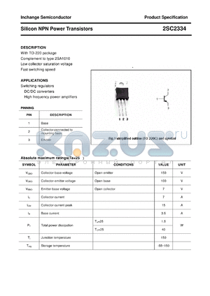 2SC2334 datasheet - Silicon NPN Power Transistors