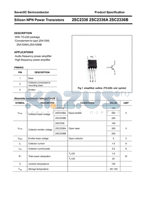 2SC2336A datasheet - Silicon NPN Power Transistors
