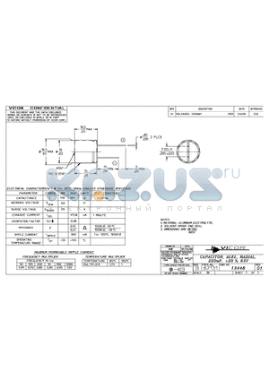 13448-01 datasheet - CAPACITOR, ALEL, RADIAL, 220uF, -20%, 63V