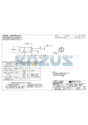 13449-01 datasheet - CAPACITOR, ALEL, RADIAL, 68uF, -20%, 63V