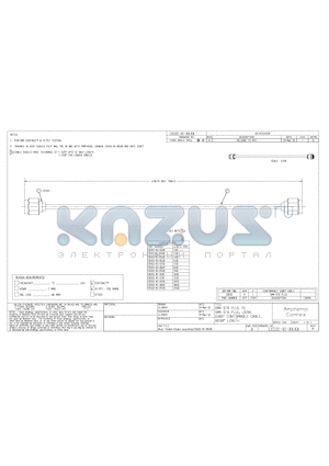 135101-R1-03.00 datasheet - SMA STR PLUG TO SMA STR PLUG, USING 0.085 CONFORMABLE CABLE, XX.XX LENGTH