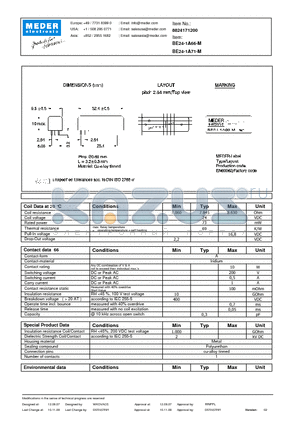 BE24-1A66-M datasheet - BE Reed Relay