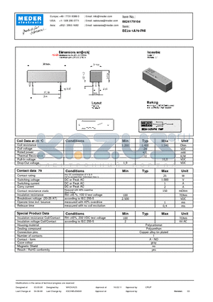 BE24-1A79-PHI datasheet - BE Reed Relay