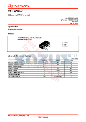 2SC2462LCTL-E datasheet - Silicon NPN Epitaxial