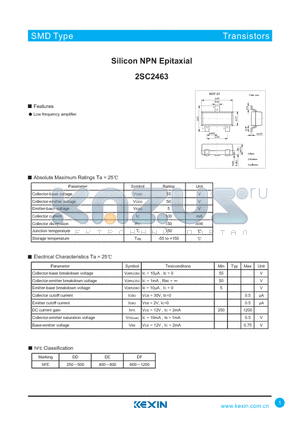 2SC2463 datasheet - Silicon NPN Epitaxial