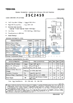 2SC2459 datasheet - TRANSISTOR (AUDIO AMPLIFIER APPLICATIONS)