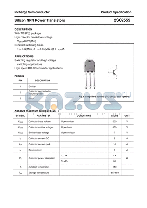 2SC2555 datasheet - Silicon NPN Power Transistors