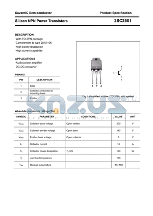 2SC2581 datasheet - Silicon NPN Power Transistors