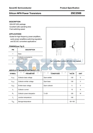 2SC2588 datasheet - Silicon NPN Power Transistors