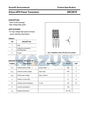 2SC2615 datasheet - Silicon NPN Power Transistors