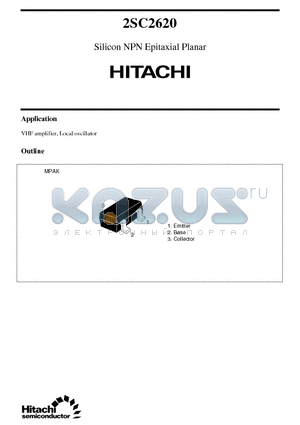 2SC2620 datasheet - Silicon NPN Epitaxial Planar