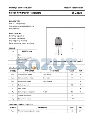 2SC2625 datasheet - Silicon NPN Power Transistors