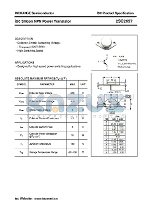 2SC2657 datasheet - isc Silicon NPN Power Transistor