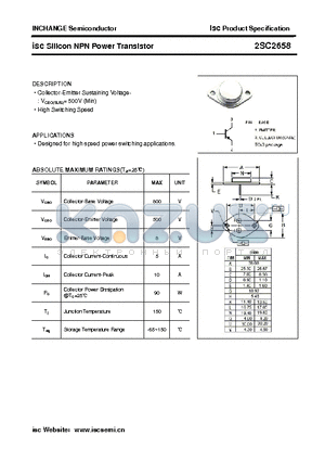 2SC2658 datasheet - isc Silicon NPN Power Transistor