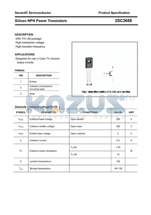 2SC2688 datasheet - Silicon NPN Power Transistors