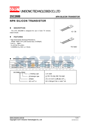 2SC2688G-X-T60-K datasheet - NPN SILICON TRANSISTOR