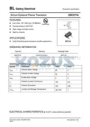 2SC2712 datasheet - Silicon Epitaxial Planar Transistor