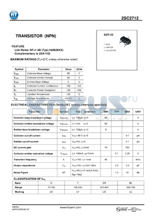 2SC2712 datasheet - TRANSISTOR(NPN)