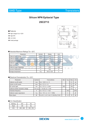 2SC2713 datasheet - Silicon NPN Epitaxial Type
