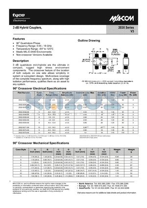 2032-6364-00 datasheet - 3 dB Hybrid Couplers