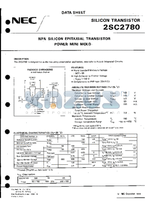 2SC2780 datasheet - NPN SILICON EPITAXIAL TRANSISTOR POWER MINI MOLD
