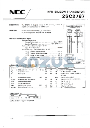 2SC2787 datasheet - NPN SILICON TRANSISTOR