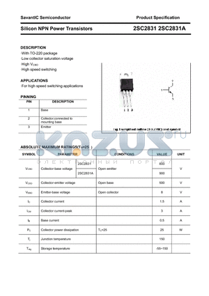 2SC2831 datasheet - Silicon NPN Power Transistors