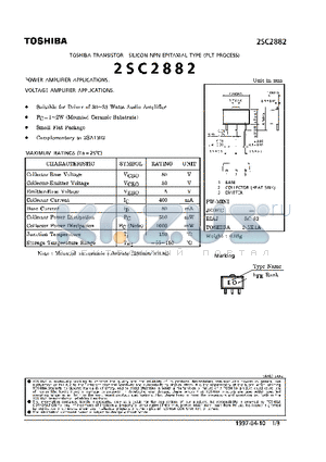 2SC2882 datasheet - TRANSISTOR (POWER, VOLTAGE AMPLIFIER APPLICATIONS)