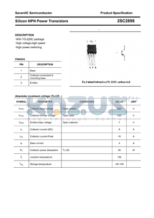 2SC2898 datasheet - Silicon NPN Power Transistors