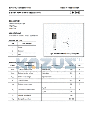 2SC2923 datasheet - Silicon NPN Power Transistors