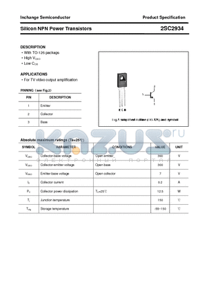 2SC2934 datasheet - Silicon NPN Power Transistors