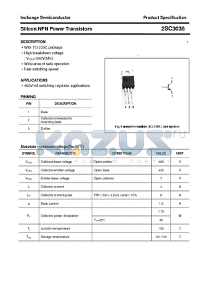 2SC3038 datasheet - Silicon NPN Power Transistors