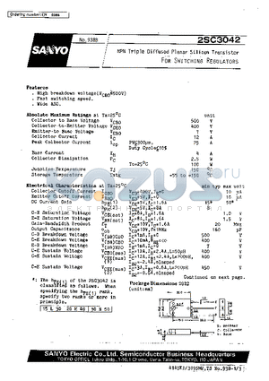 2SC3042 datasheet - For Switching Regulators