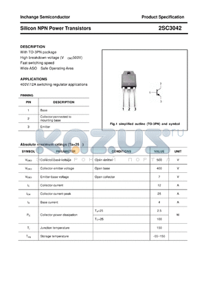 2SC3042 datasheet - Silicon NPN Power Transistors