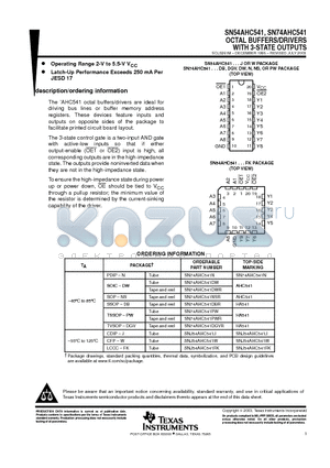 5962-9685701QRA datasheet - OCTAL BUFFERS/DRIVERS WITH 3-STATE OUTPUTS