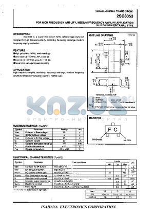 2SC3053 datasheet - FOR HIGH FREQUENCY AMPLIFY, MEDIUM FREQUENCY AMPLIFY APPLICATION SILICON NPN EPITAXIAL TYPE