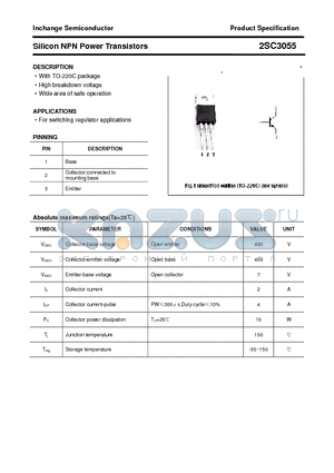 2SC3055 datasheet - Silicon NPN Power Transistors