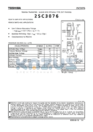 2SC3076 datasheet - TRANSISTOR (POWER AMPLIFIER, SWITCING APPLICATIONS)