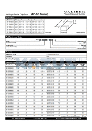 BF-SB321611-151 datasheet - Multilayer Ferrite Chip Bead