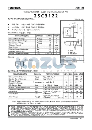 2SC3122 datasheet - TRANSISTOR (TV VHF RF AMPLIFIER APPLICATIONS)