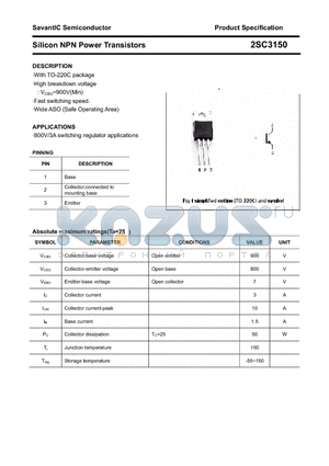2SC3150 datasheet - Silicon NPN Power Transistors