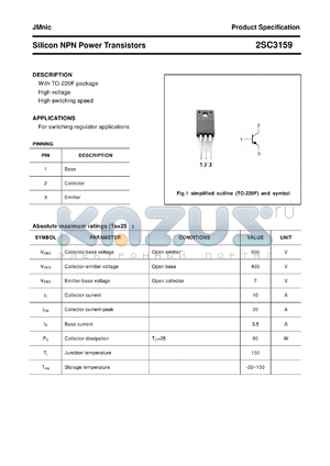 2SC3159 datasheet - Silicon NPN Power Transistors