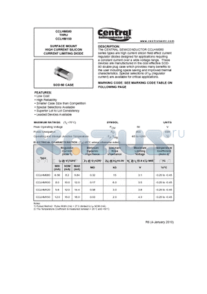 CCLHM080 datasheet - SURFACE MOUNT HIGH CURRENT SILICON CURRENT LIMITING DIODE