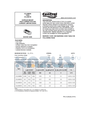 CCLHM100 datasheet - SURFACE MOUNT HIGH CURRENT SILICON CURRENT LIMITING DIODE