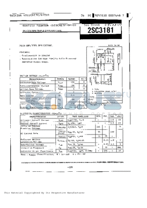 2SC3181 datasheet - POWER AMPLIFIER APPLICATION