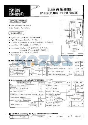 2SC3199 datasheet - SILICON NPN TRANSISTOR EPITAXIAL PLANAR TYPE(PCT PROCESS)